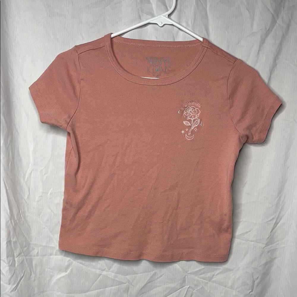 Pink Cropped Fitted T-Shirt